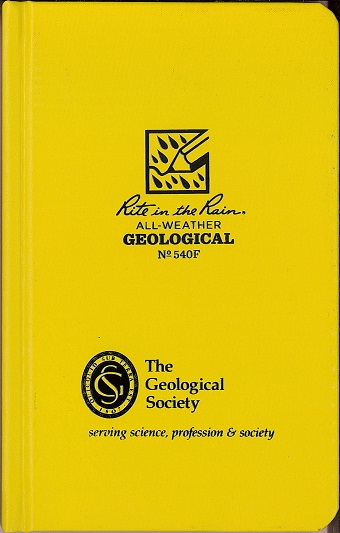 Geological Field book, Side Hard Bound, No. 540F GSL logo