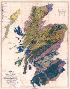 The first geological map of Scotland by John Maculloch