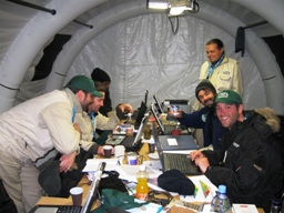 George Tuckwell (foreground, right) and the team in Kazakhstan