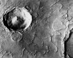 A rampart crater from Mars