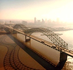 Memphis and the mighty Mississippi - in the hear heart of the New Madrid zone.