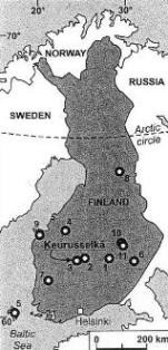 Confirmed structures in Finland (from Ferrière et al. 3)