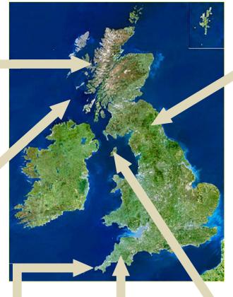 Igneous rock map of Britain