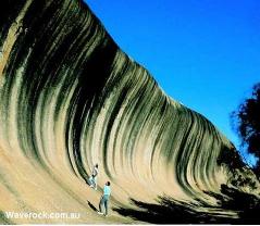 Wave rock, Australia – carved by wind-blown sand.