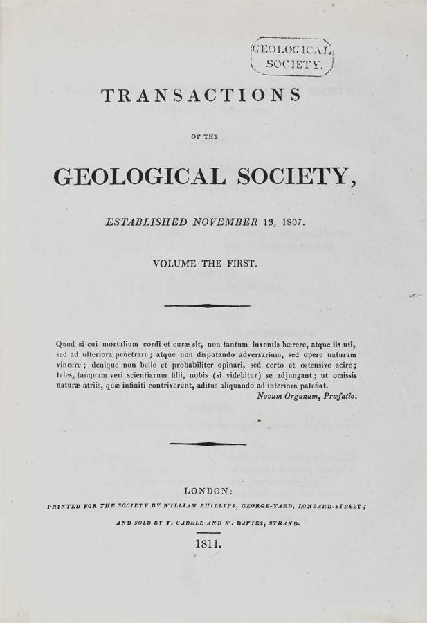 Title page of the first volume of the Transactions, 1811