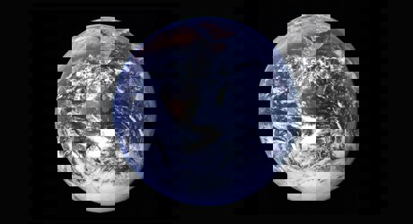 view of earth as a globe from space