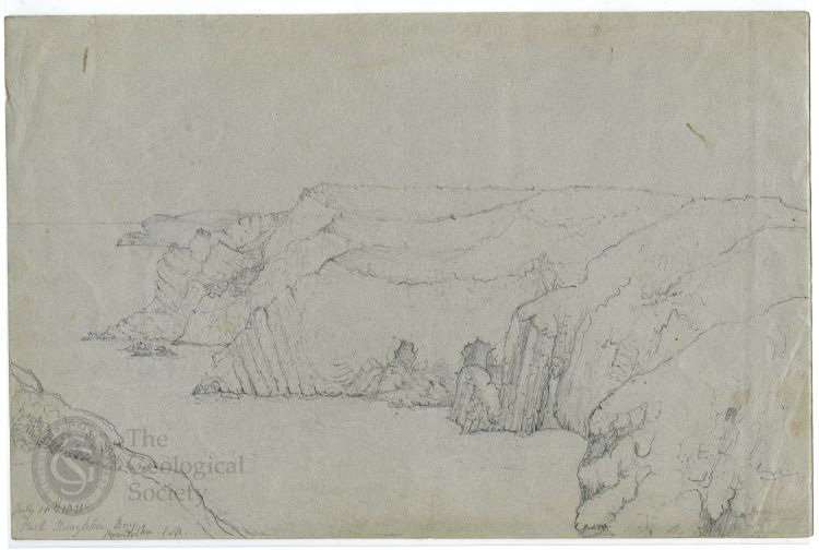  Drawing of Stackpole Cliffs, Bullslaughter Bay, Pembroke by Charlotte Murchison