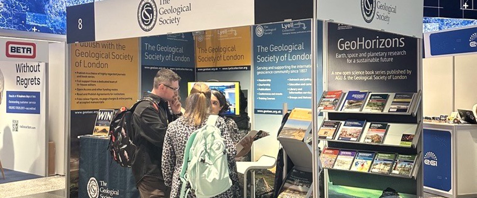 The Geological Society booth at EGU convention center