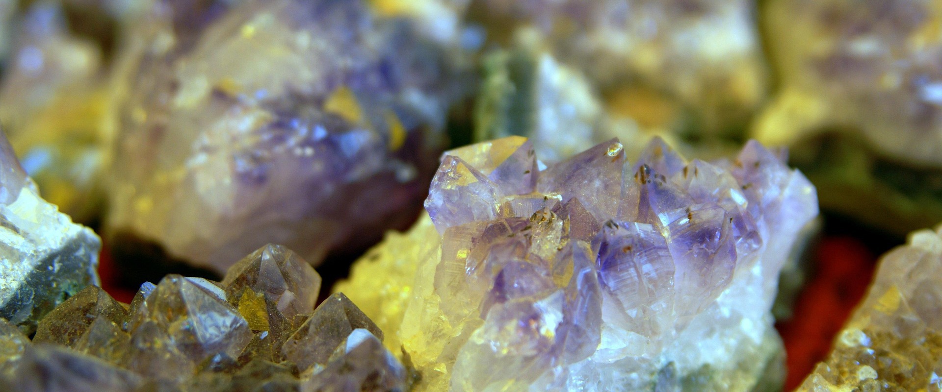 close up of amethyst purple mineral