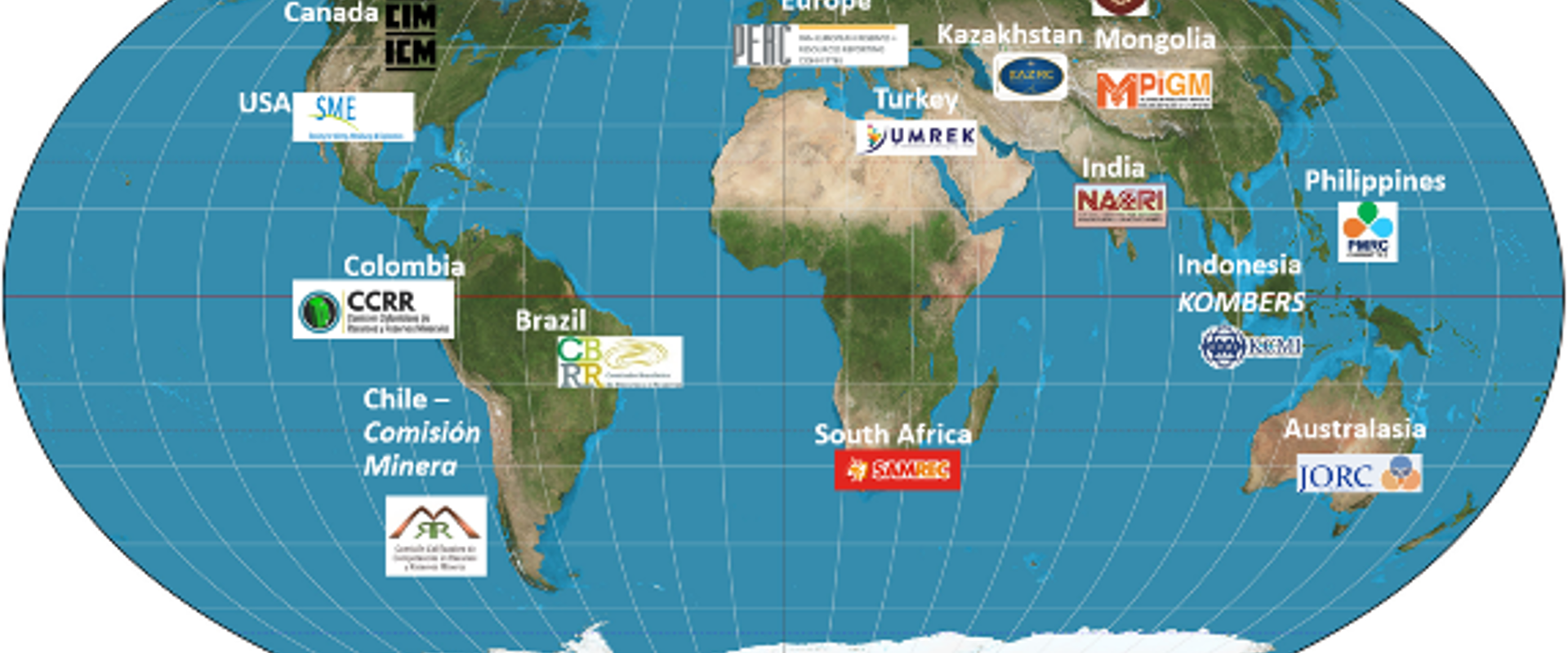 “World map highlighting various organizations and institutions across different countries, featuring their logos and locations.”