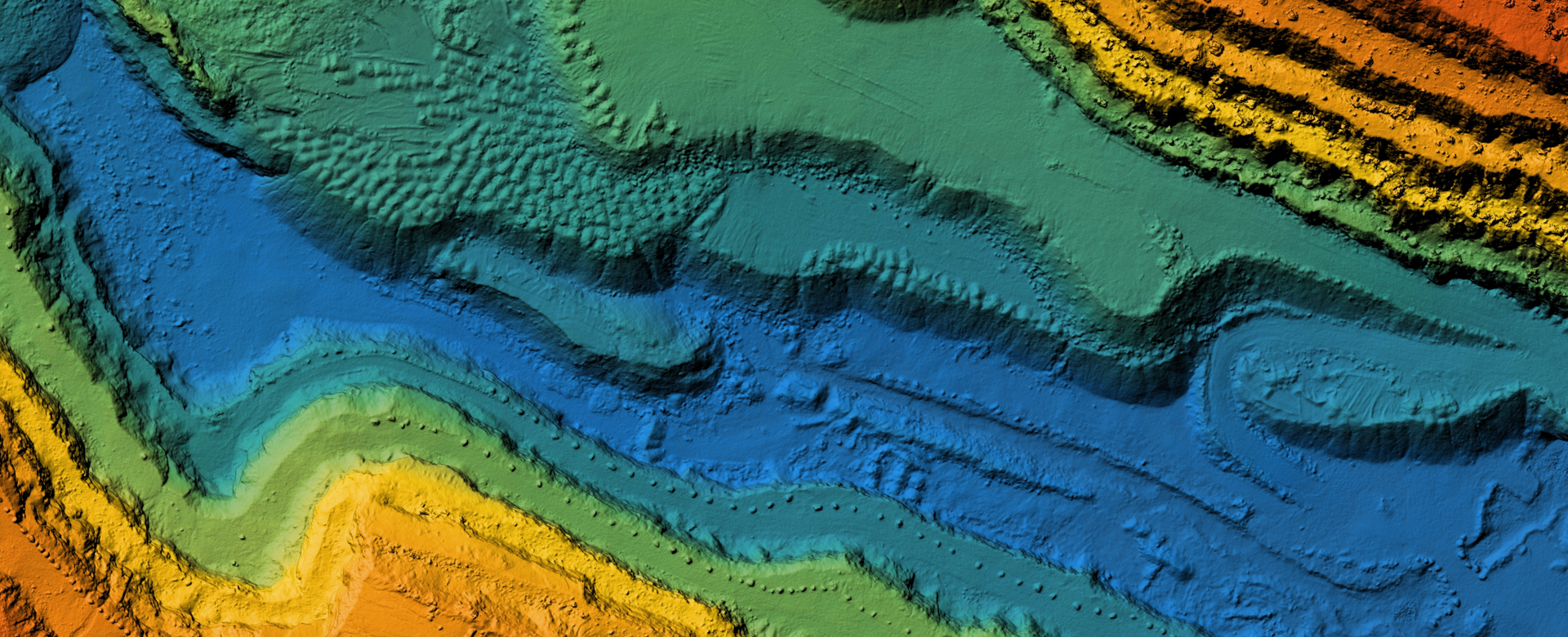 Rainbow topographical map