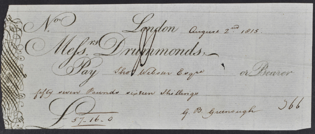 Cheque made out to Thomas Webster