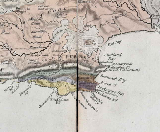 Extract from George Bellas Greenough's Geological Map of England and Wales (1820)