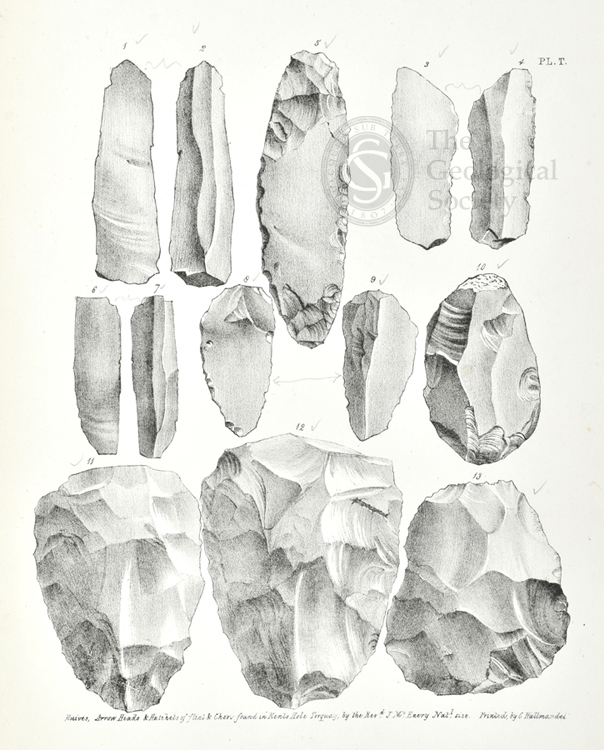 Flints from Kent's Cavern from MacEnery's Cavern Researches (1859)