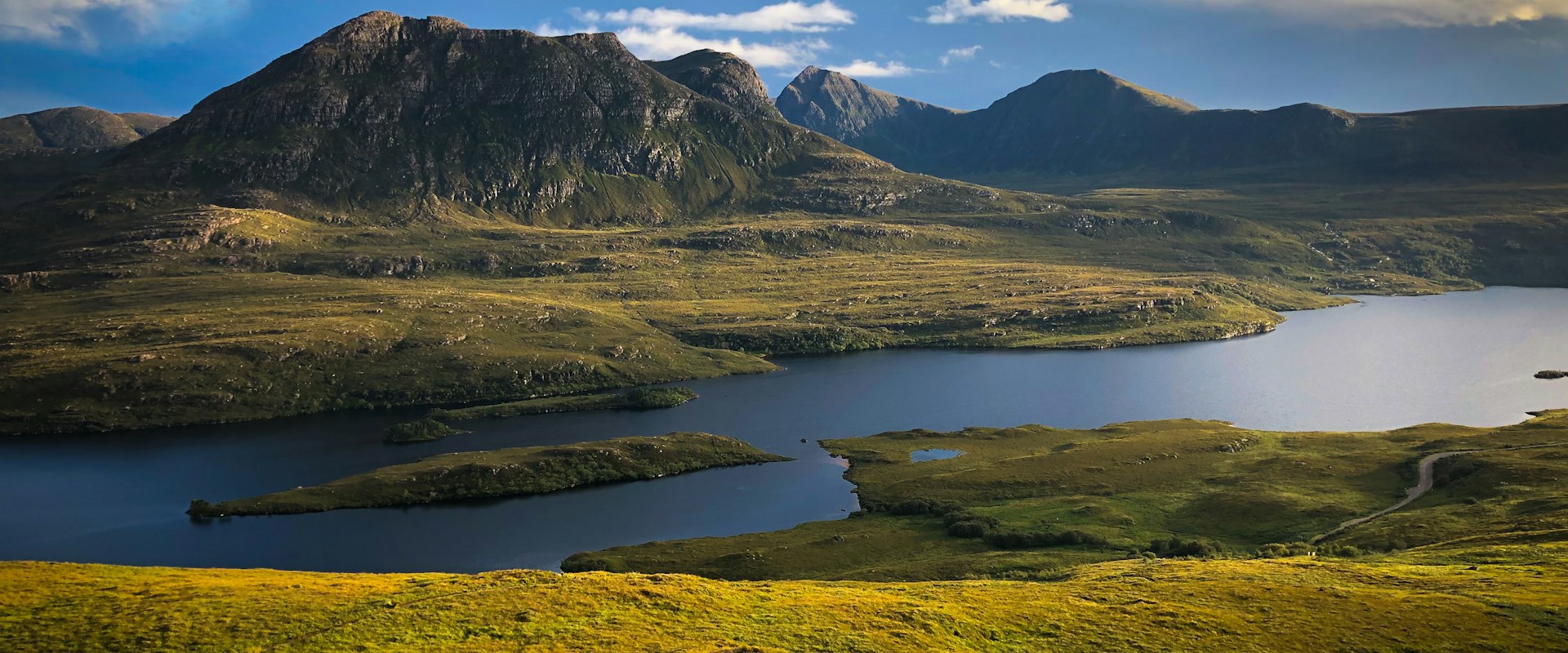 mountain and lakes