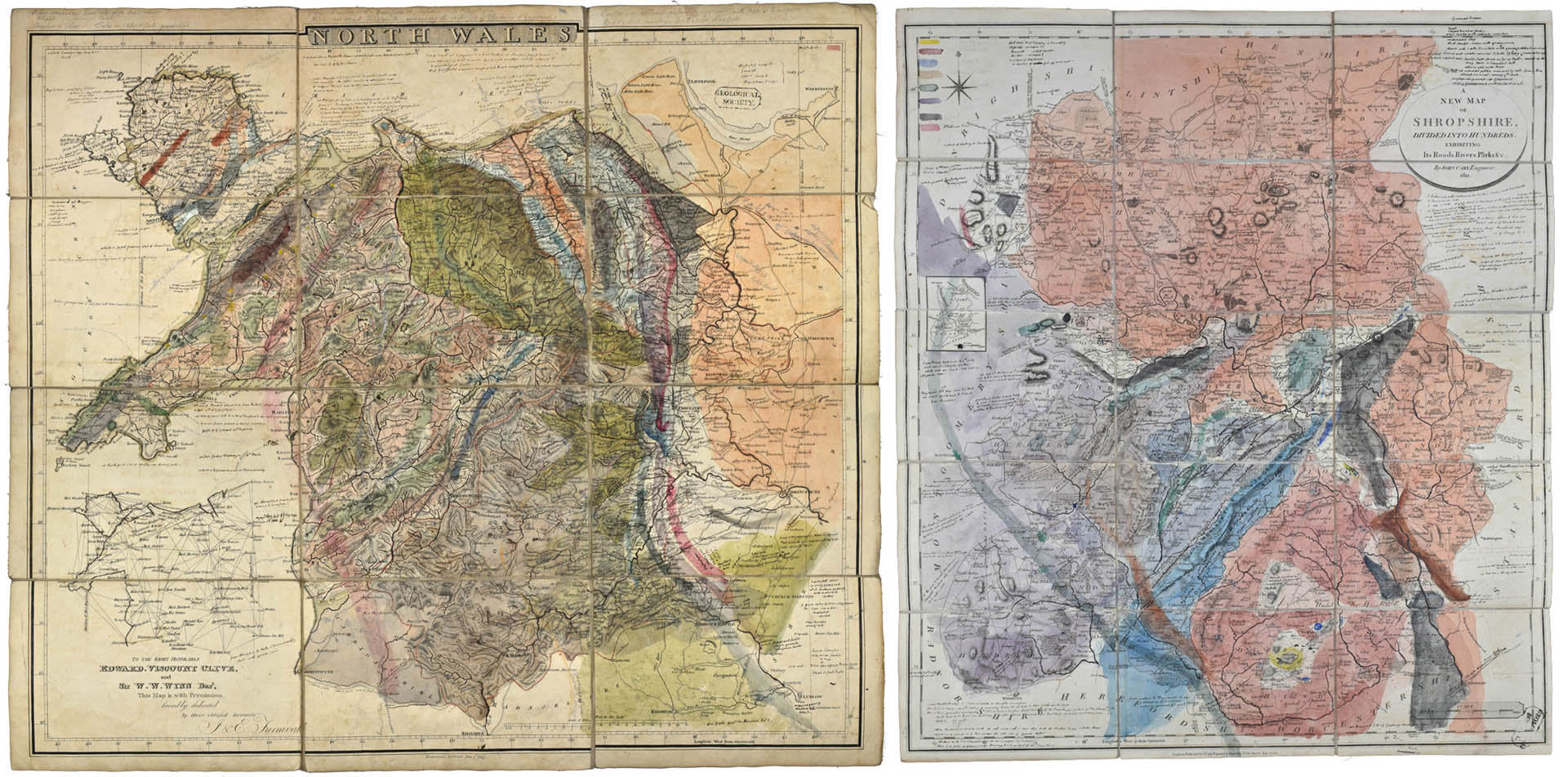 Greenough's geological maps of North Wales and Shropshire
