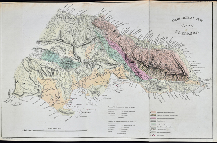 Geological map of Jamaica by Henry De la Beche