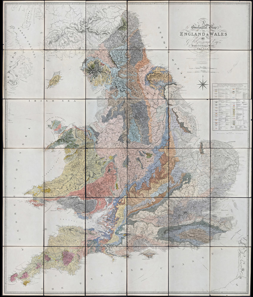 First edition of George Bellas Greenough's 'Geological Map of England and Wales' (1820)