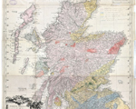 First geological map of Scotland by Necker 1808