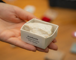 a white anorthosite in a box