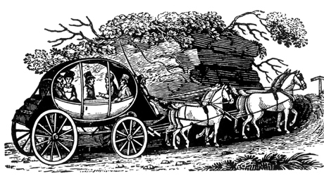 Carriage carrying Charlotte Murchison, Charles Lyell and Roderick Murchison