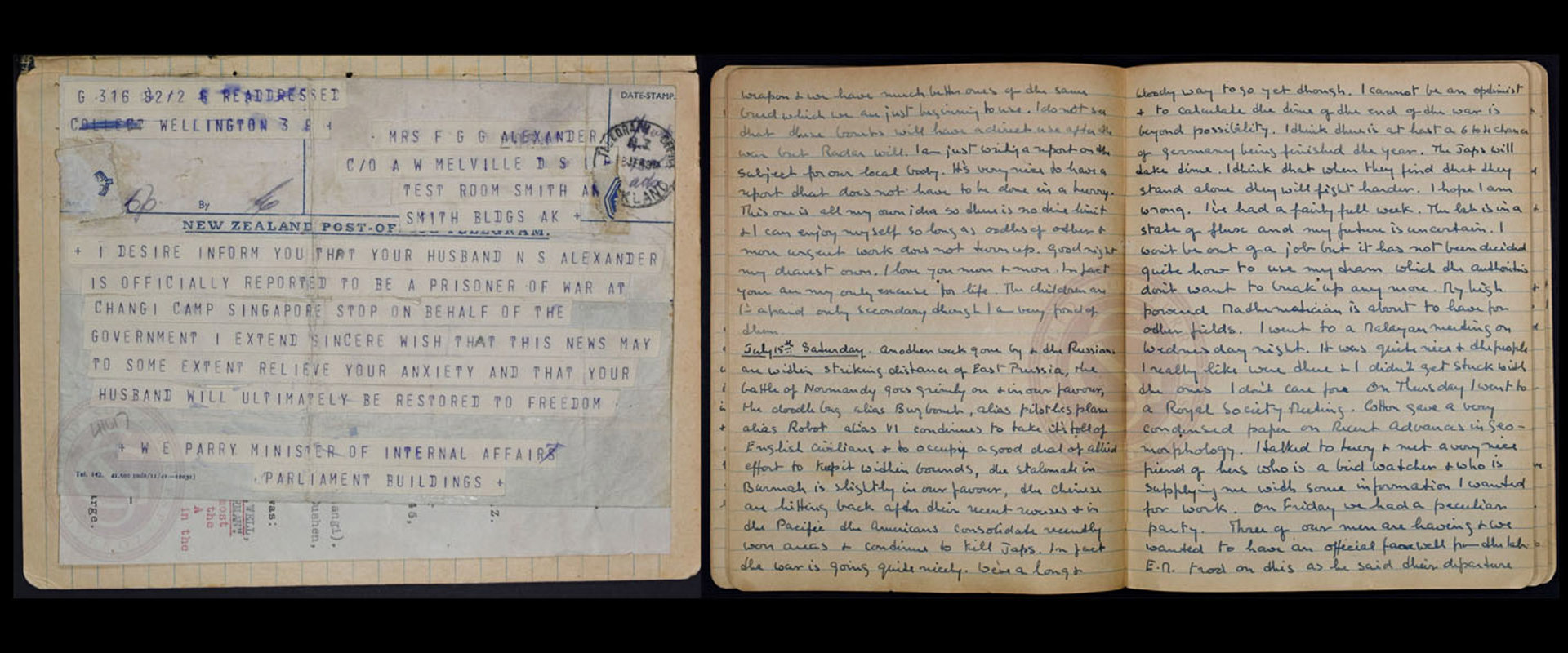 Excerpts from Elizabeth Alexander's diary