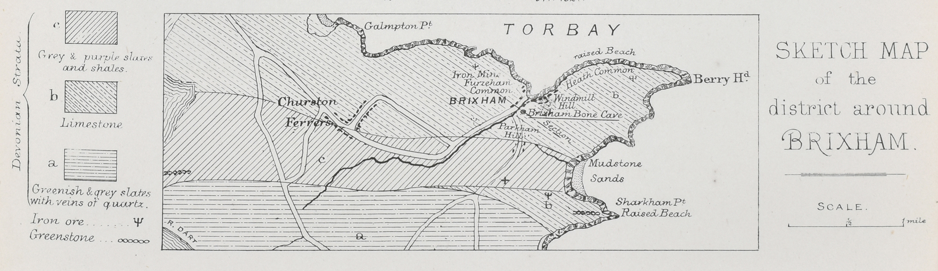 'Sketch map of the district around Brixham