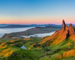 Old Man of Storr in morning sunlight, Isle of Skye, Scotland by Wayne Brittle (Shutterstock)