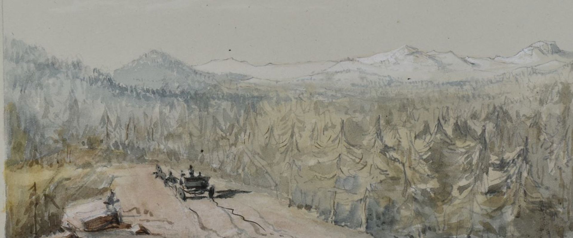 Watercolour of a view of Zlatoust by Roderick Murchison