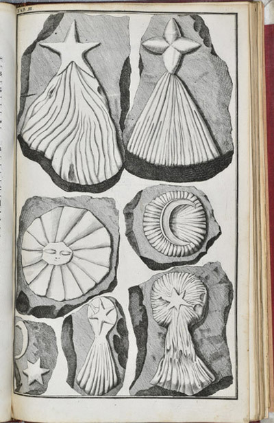Celestial iconoliths from 'Lithographiae Wirceburgensis' (1726)