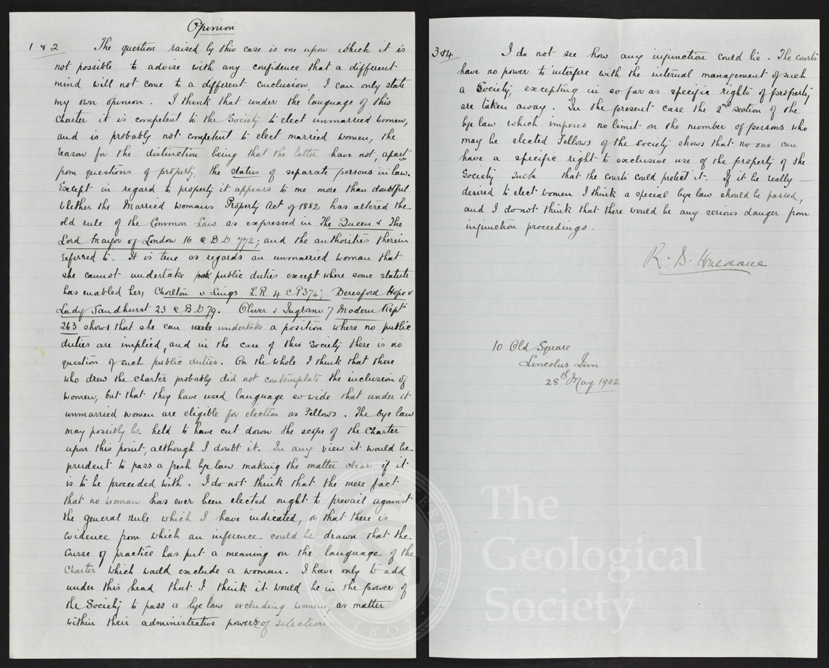 Haldane Legal Advice, 1902