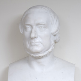 Marble bust of James Scott Bowerbank