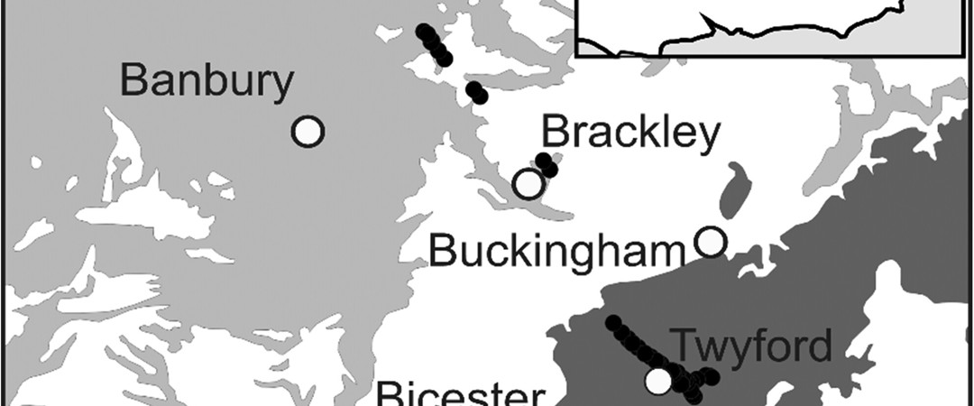 The borehole locations, nearby towns and cities in relation to outcrops of Oxford Clay (Ancholme Group), Charmouth Mudstone Formation and Whitby Mudstone Formation (Lias Group)