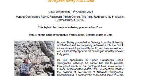 A thumbnail image of the flyer for the Home Counties Regional Group lecture by Dr Haydon Bailey in October 2025