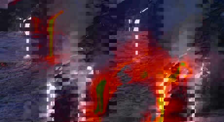 lava flows into the sea