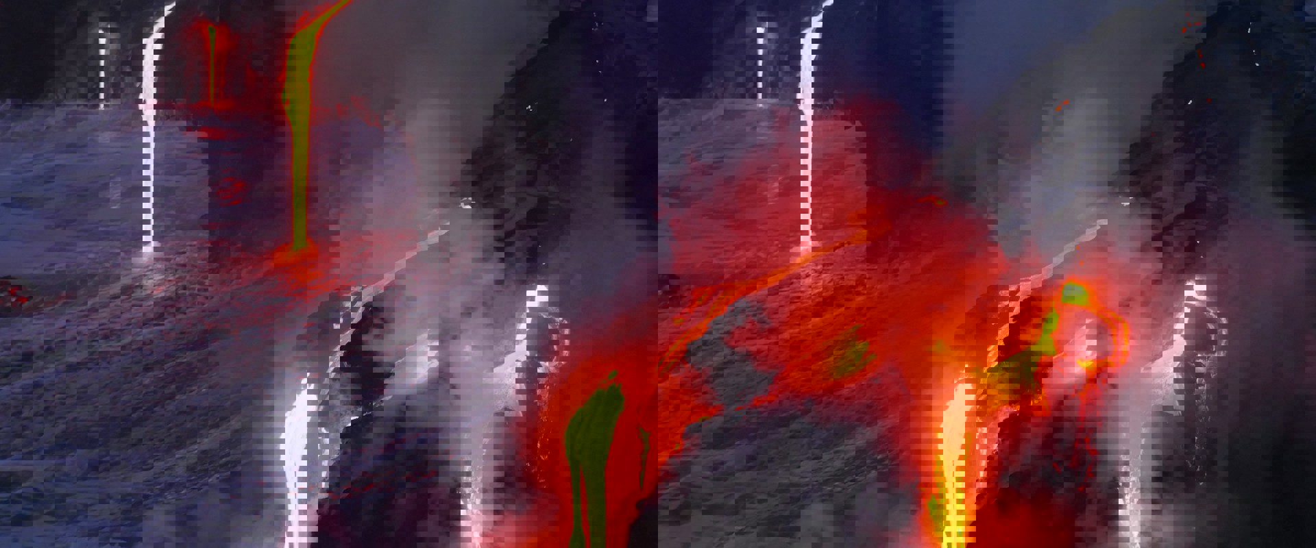 lava flows into the sea