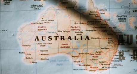 Australian Map showing some cities and roads