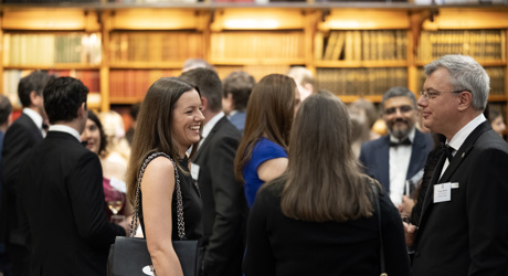 Delegates networking and chatting in the Lower Library.