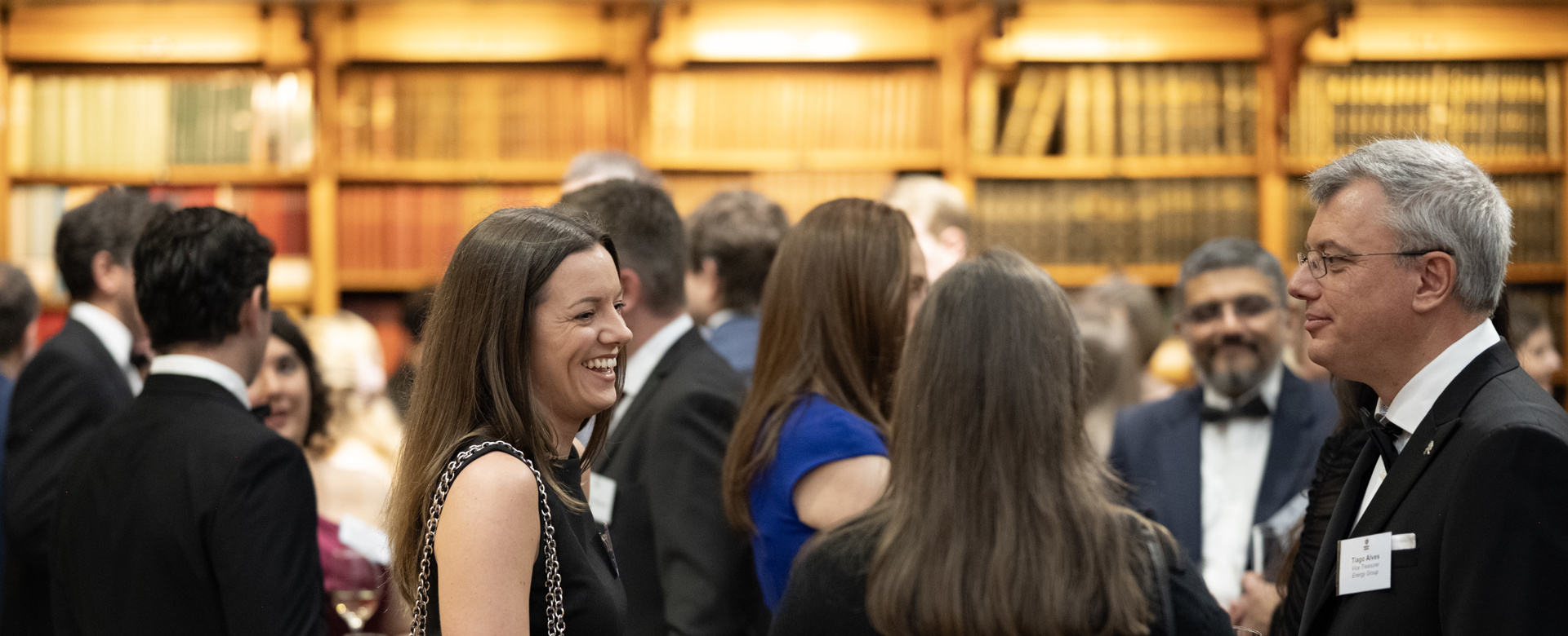 Delegates networking and chatting in the Lower Library.
