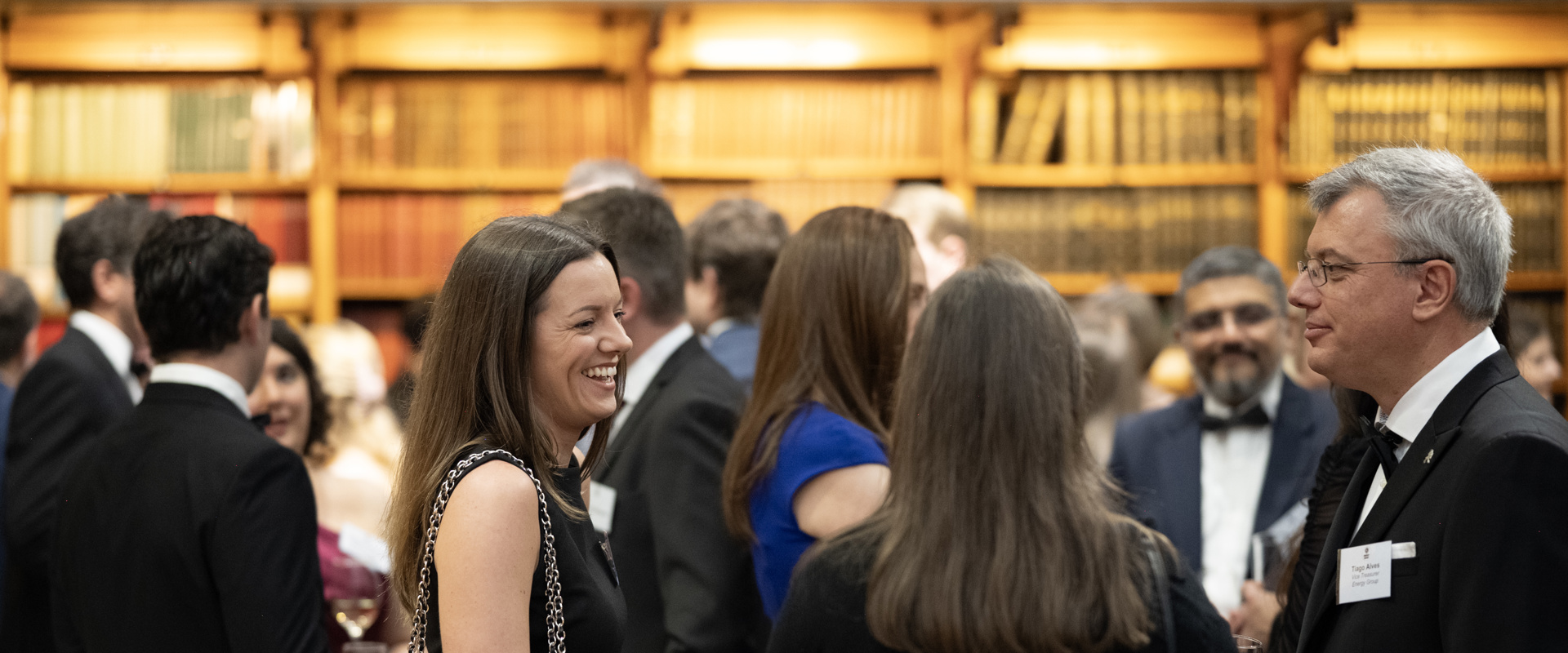 Delegates networking and chatting in the Lower Library.