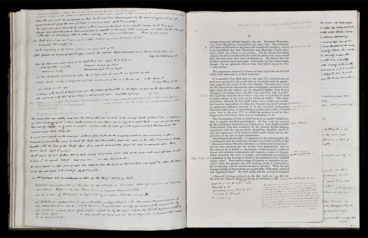 Greenough's heavily annotated copy of his Anniversary Address of 1834. (LDGSL/947/2/2)