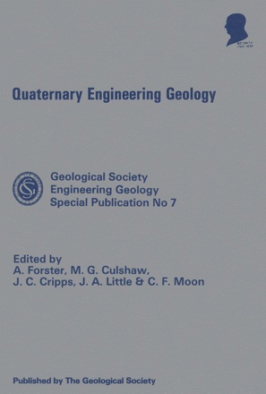 Cover Quaternary Engineering Geology: Proceedings of the 25th Annual Conference of the Engineering Group of the Geological Society, Heriot-Watt University, Edinburgh, 10-14 September 1989 