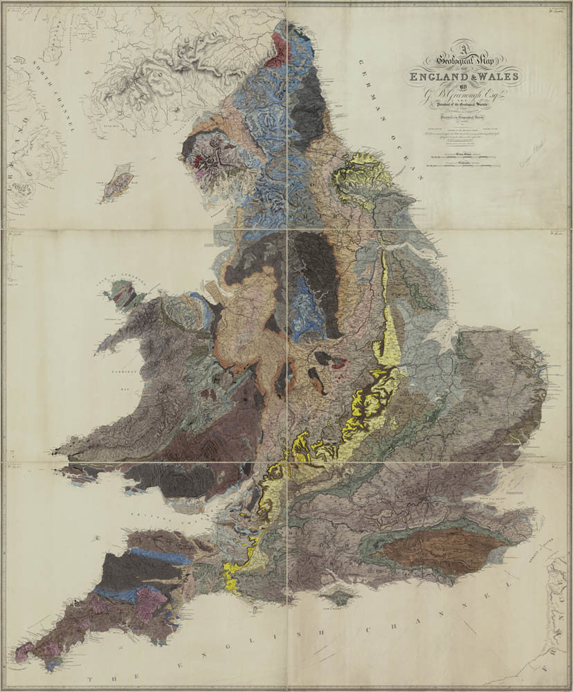 Greenough's Geological map of England and Wales, 2nd edition (1840)
