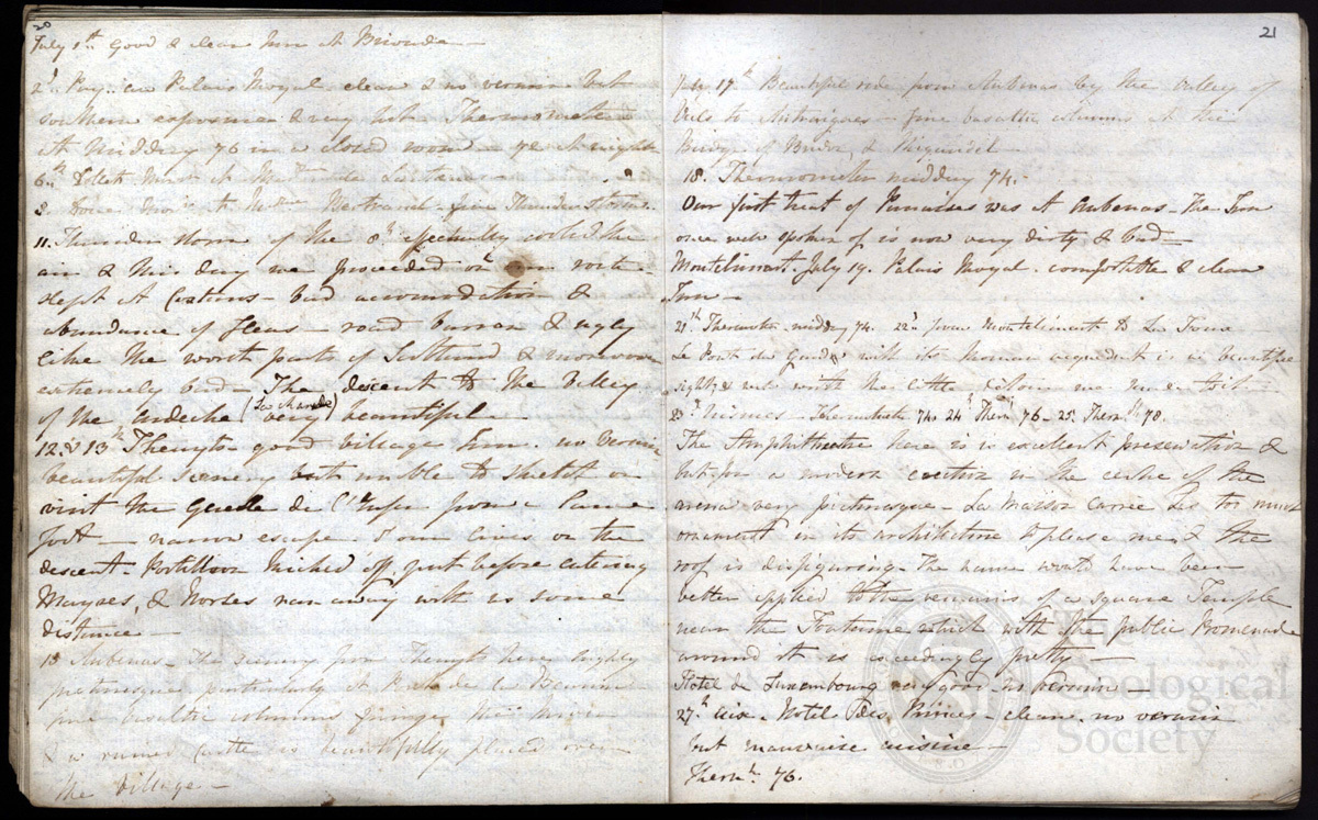 Extract from Charlotte Murchison's diary, July 1828