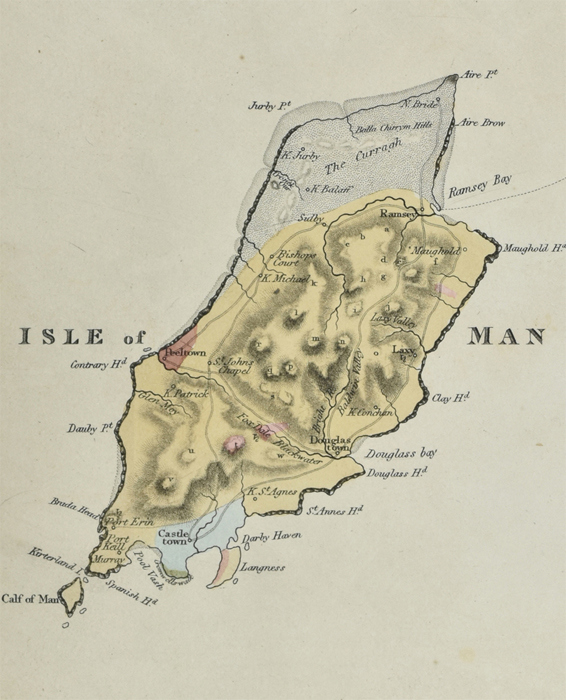 Isle of Man from Greenough's 'Geological Map of England and Wales' (1820)